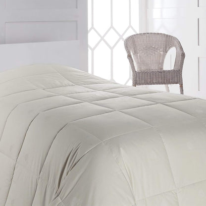 Wool Filled Comforter, 100% Cotton down Alternative Comforter, Embroidery Stitch Quilt Bedding, Made from Sheep Wool, Soft, Reversible, Breathable and Washable, off White, Queen Size