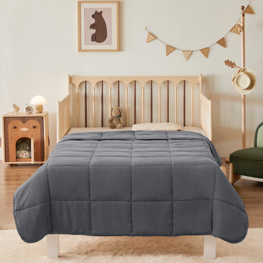 Kids Weighted Blanket 5Lbs, 36.2"X48.2" Toddler Weighted Blanket for Sleep & Calming, Breathable Heavy Blanket for Children, Gray