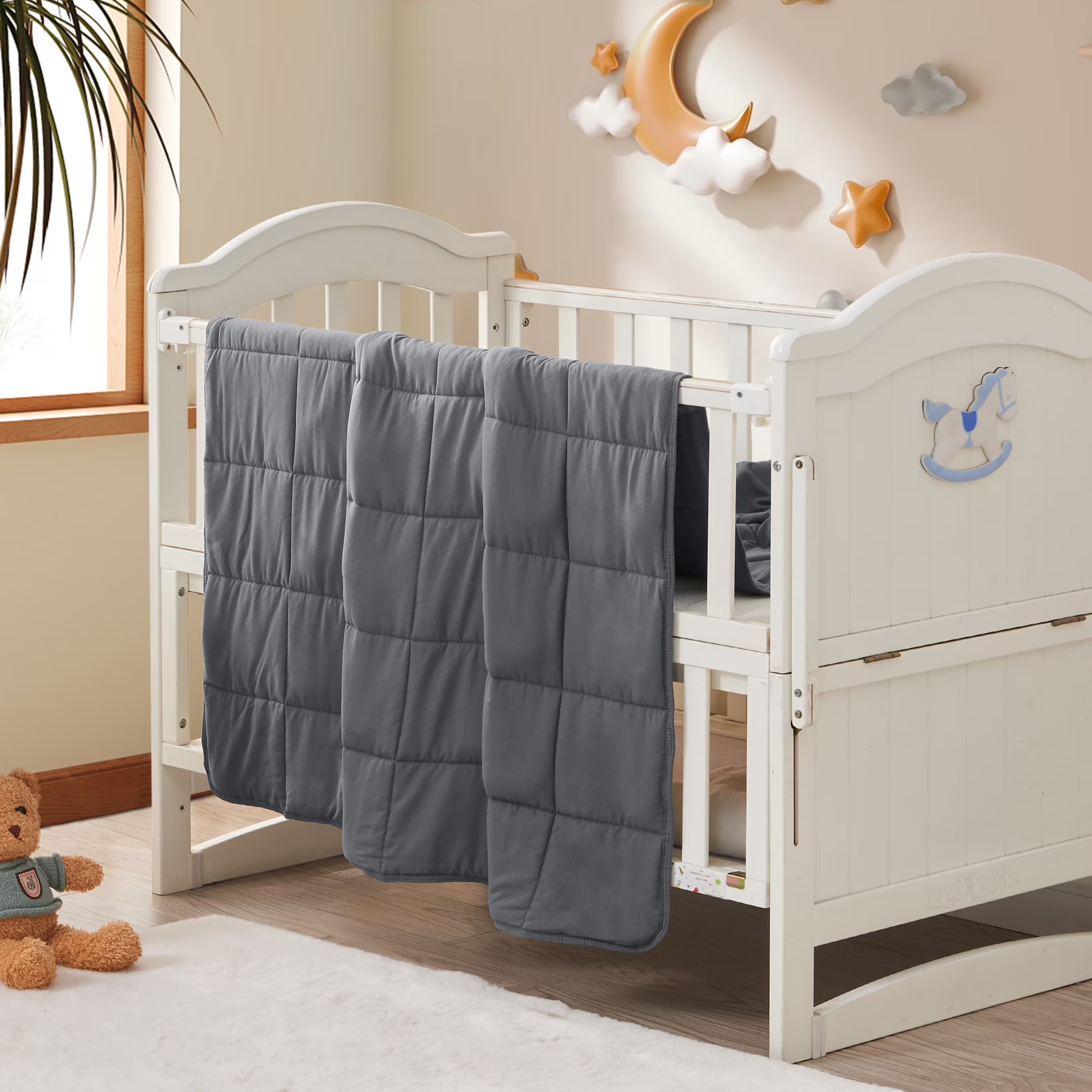Kids Weighted Blanket 5Lbs, 36.2"X48.2" Toddler Weighted Blanket for Sleep & Calming, Breathable Heavy Blanket for Children, Gray