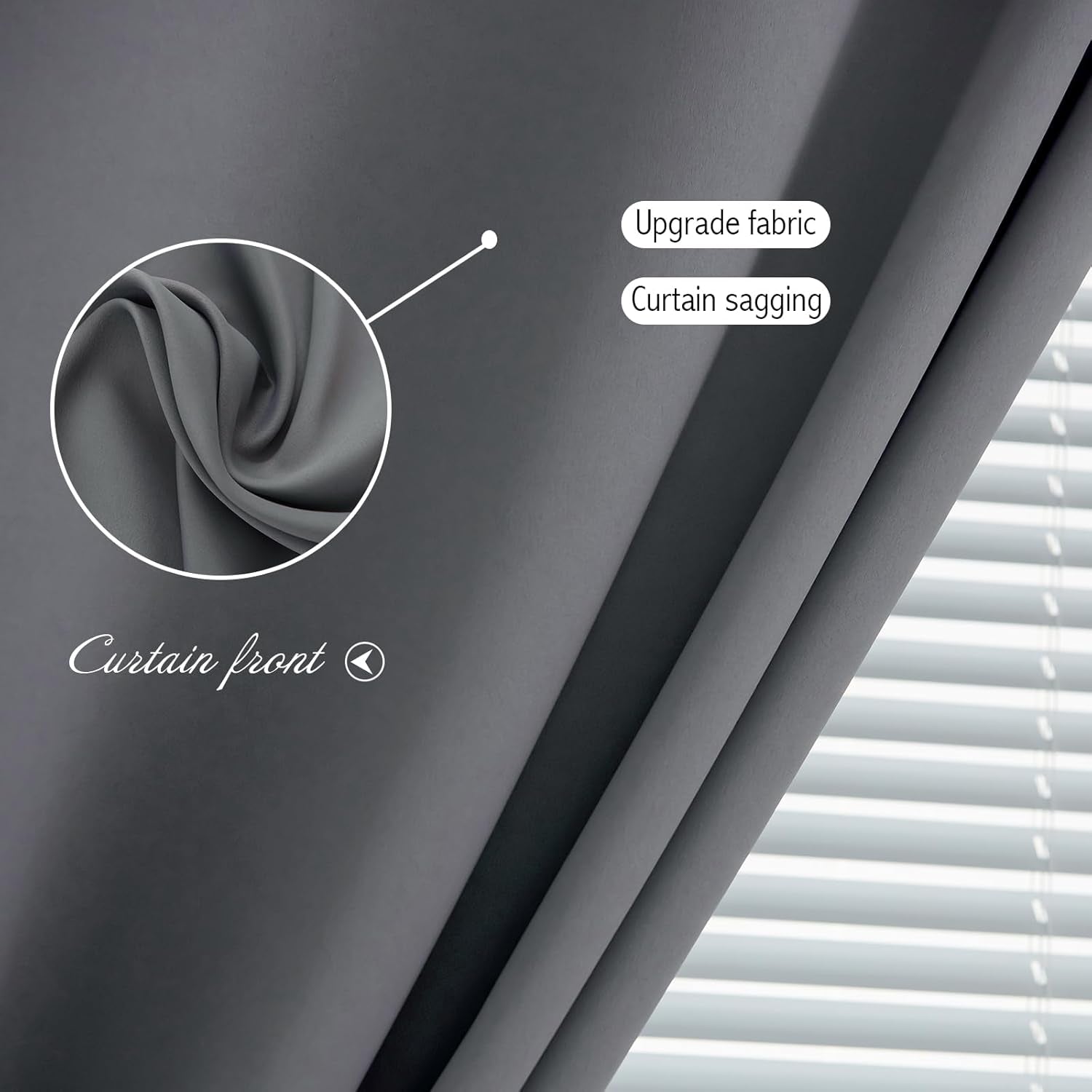 Magic Tape Stick on Curtains Window Shades Pull down Blackout Window Cover Blackout Curtains for Bedroom No Drillng Self Adhesive Curtains No Rod Small Curtain, 35" W X 71" L, Grey, 1 Panel