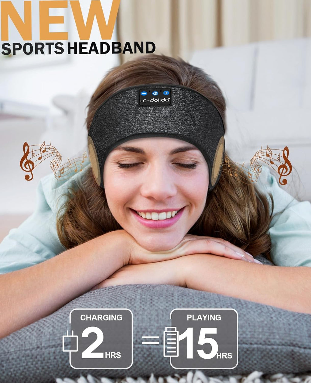 Sleep Headphones Headband Bluetooth 5.4, Headband Earphones Wireless with USB C Charge Port, Sleep Mask for Sleeping, Sports, Gifts, Workout, Jogging, Yoga, Insomnia, Air Travel, Meditation
