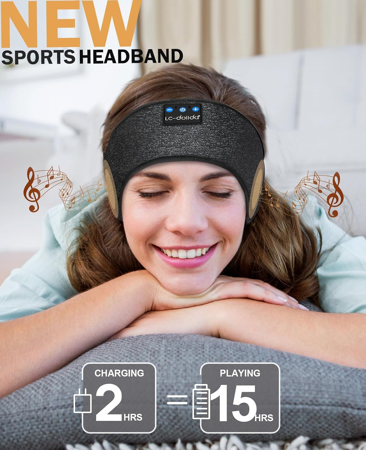Sleep Headphones Headband Bluetooth 5.4, Headband Earphones Wireless with USB C Charge Port, Sleep Mask for Sleeping, Sports, Gifts, Workout, Jogging, Yoga, Insomnia, Air Travel, Meditation