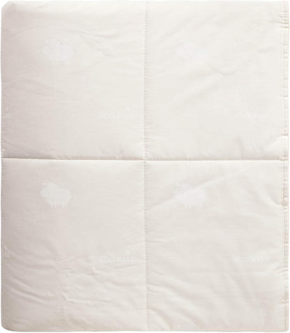 Wool Filled Comforter, 100% Cotton down Alternative Comforter, Embroidery Stitch Quilt Bedding, Made from Sheep Wool, Soft, Reversible, Breathable and Washable, off White, Queen Size