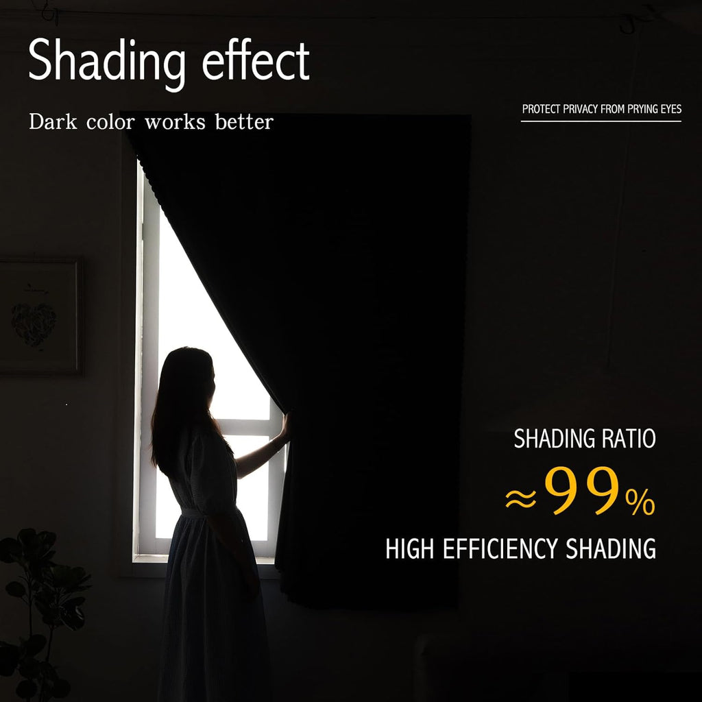 Magic Tape Stick on Curtains Window Shades Pull down Blackout Window Cover Blackout Curtains for Bedroom No Drillng Self Adhesive Curtains No Rod Small Curtain, 35" W X 71" L, Grey, 1 Panel