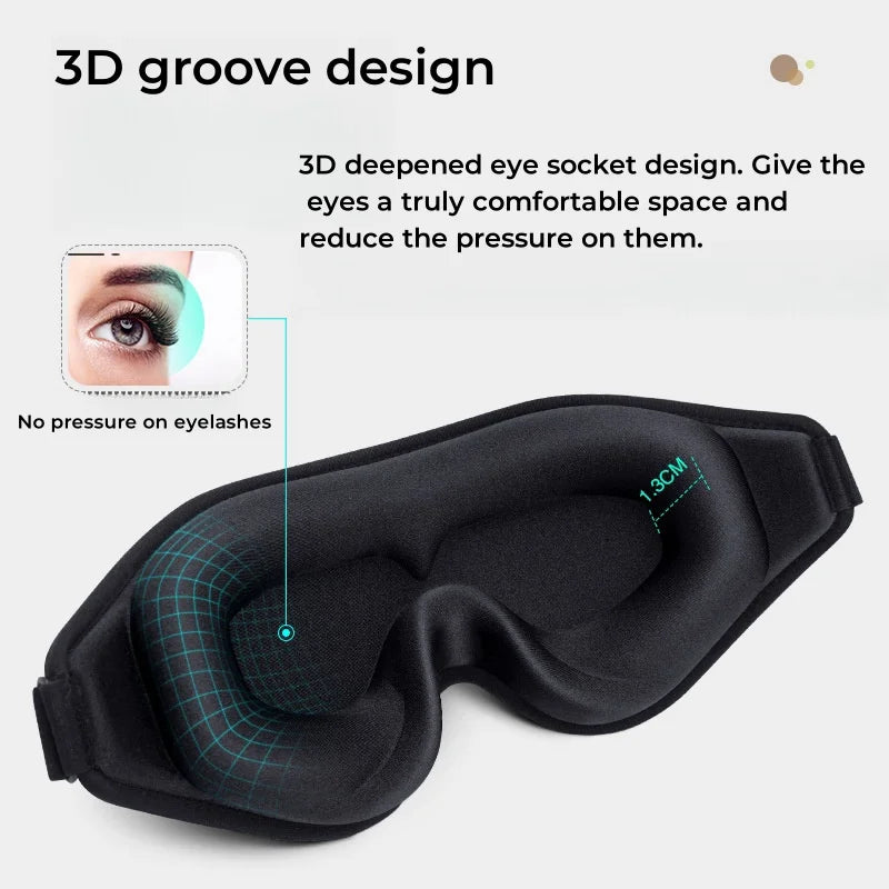 Ultimate Stereoscopic Sleep Eye Mask - Double-Sided Lycra, Breathable & Minimalist Design for Total Blackout Comfort