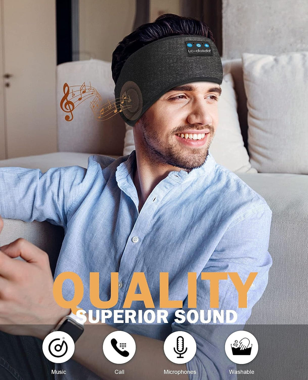 Sleep Headphones Headband Bluetooth 5.4, Headband Earphones Wireless with USB C Charge Port, Sleep Mask for Sleeping, Sports, Gifts, Workout, Jogging, Yoga, Insomnia, Air Travel, Meditation